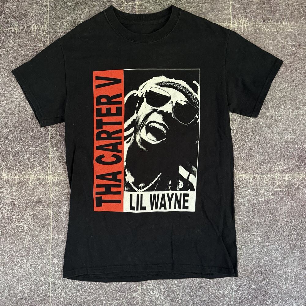 Men's 2018 Lil Wayne Tha Carter V 5 Tour Black Red Hip Hop Rap T Shirt Tee Sz S